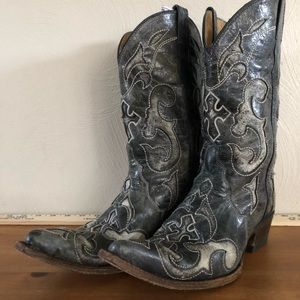 Mexaboot Women’s Gray Leather Cowboy Boots